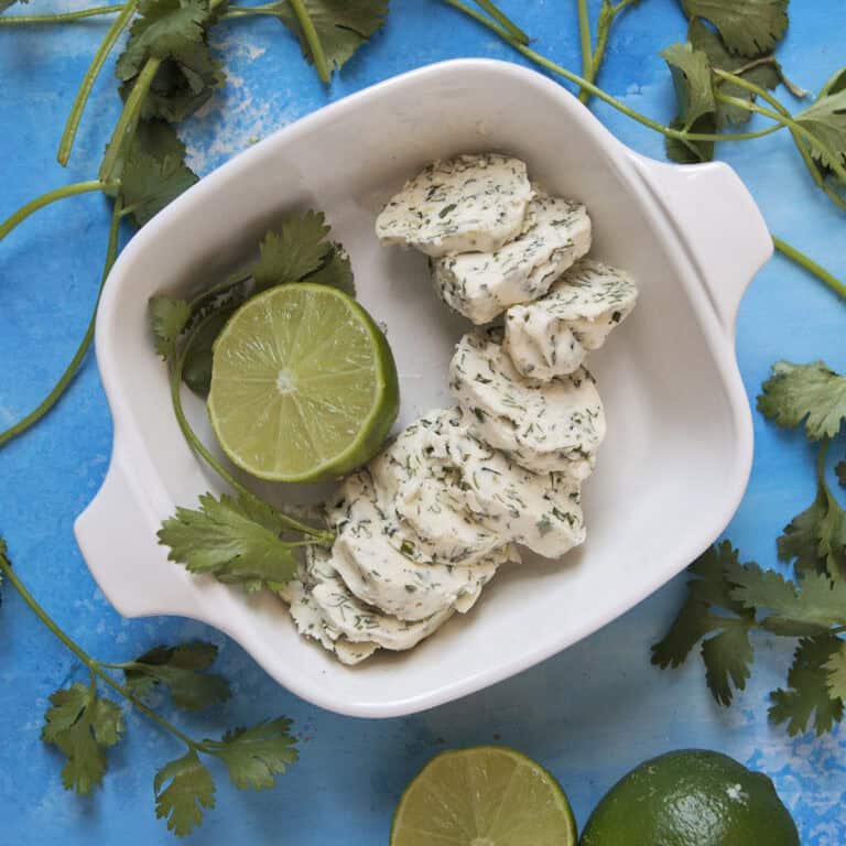 Cilantro-Lime Compound Herb Butter (Easy & Homemade) - Nest and Nosh
